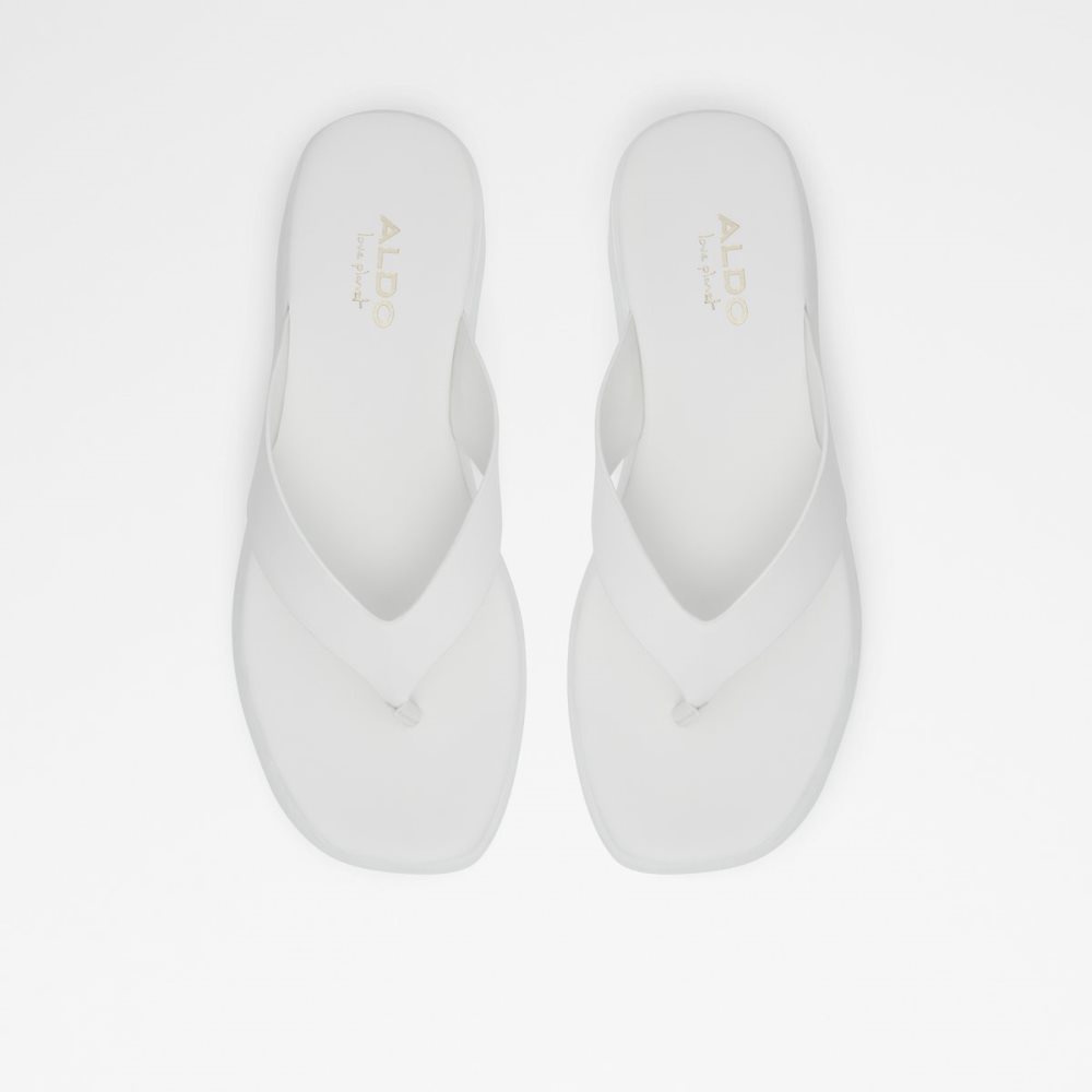 White Aldo Delphy Thong Wedge Sandal - Flatform Sandals | 59PMDRIUK