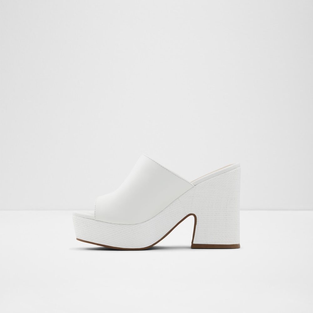 White Aldo Ellara High Slide Sandal - Platform Shoes | 10TESIFAW