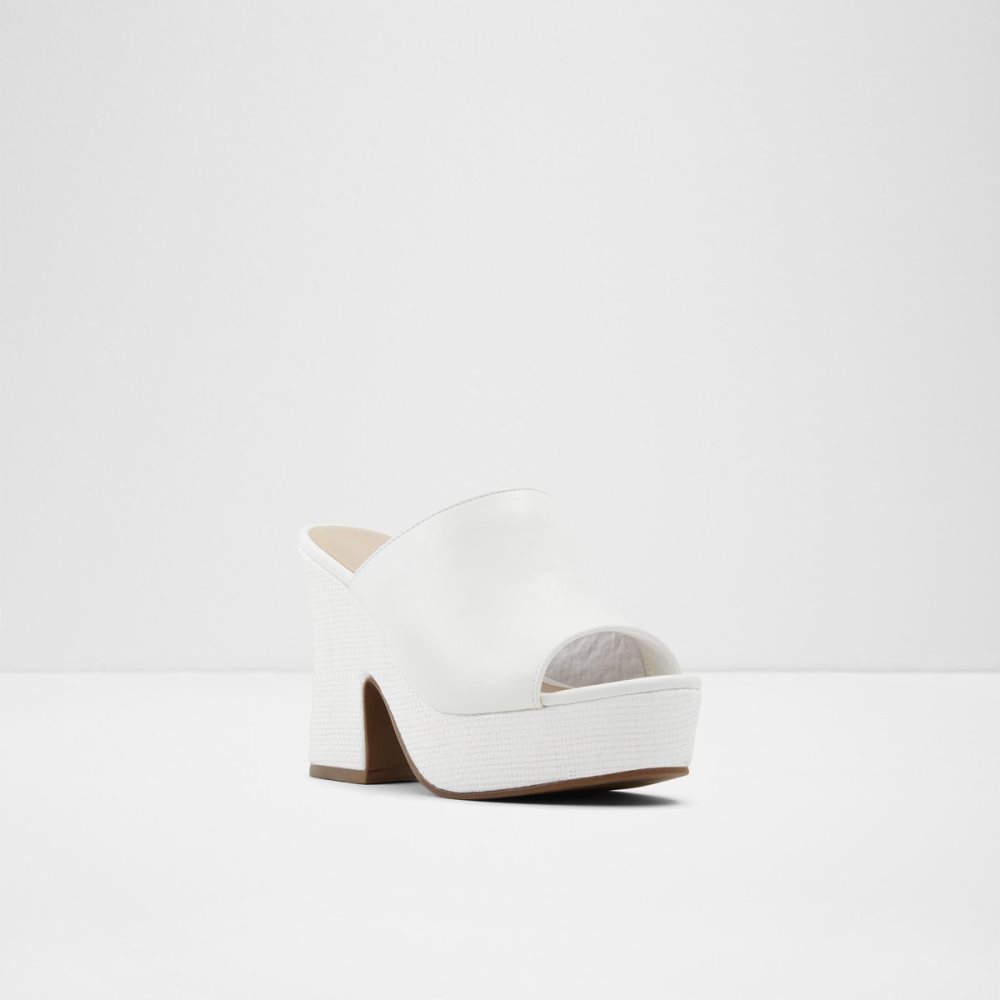 White Aldo Ellara High Slide Sandal - Platform Shoes | 10TESIFAW