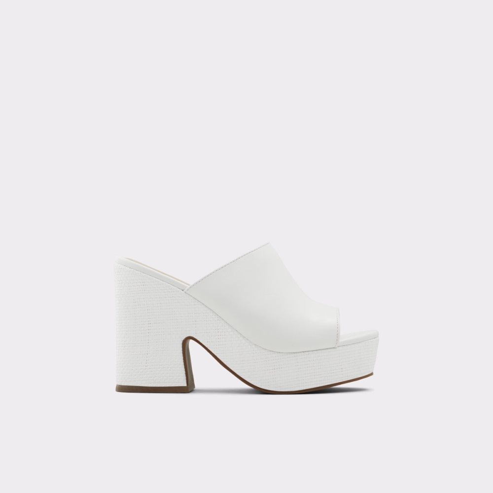 White Aldo Ellara High Slide Sandal - Platform Shoes | 10TESIFAW