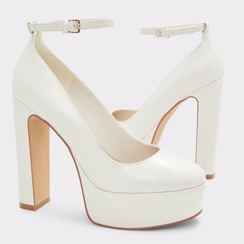 White Aldo Fonda Strap Heeled - Flatform Block Heels | 18BGXJEVD