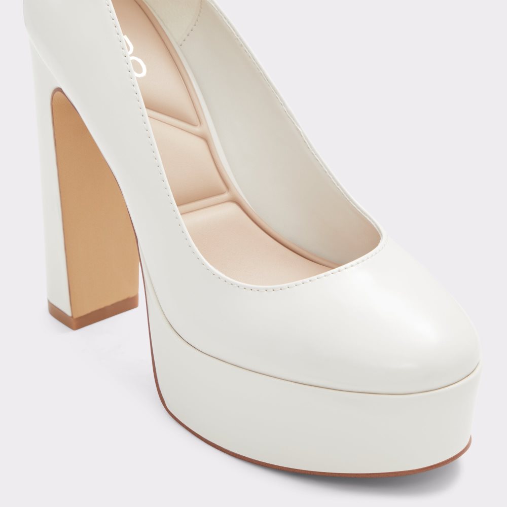 White Aldo Fonda Strap Heeled - Flatform Block Heels | 18BGXJEVD