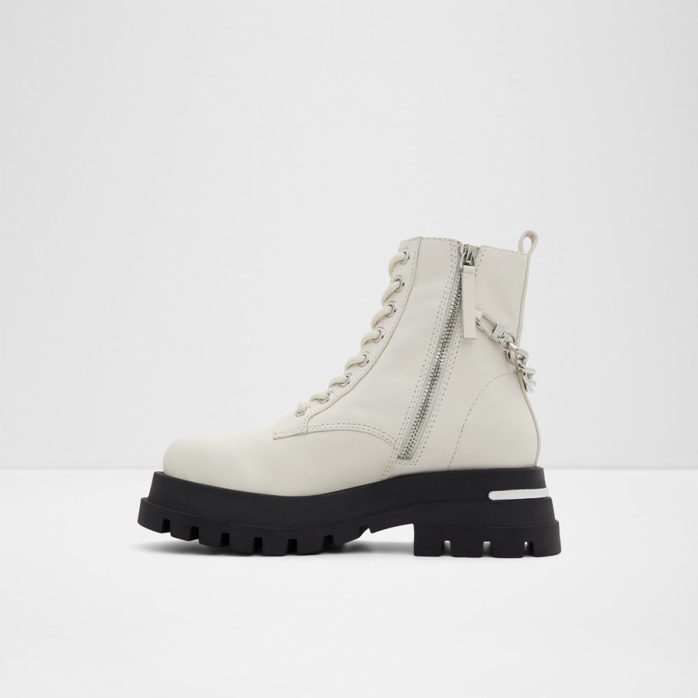 White Aldo Grandeur - Lug Sole Combat Boots | 75PUHCIWE