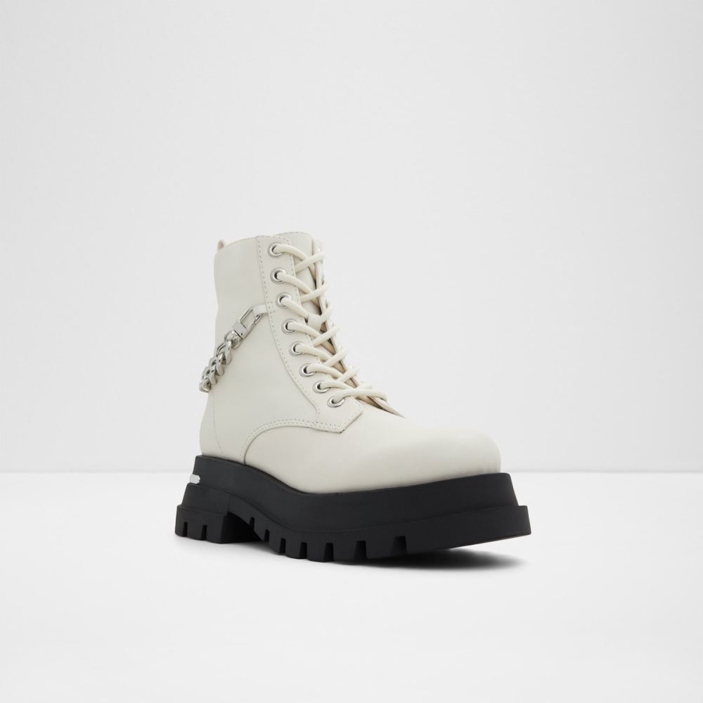 White Aldo Grandeur - Lug Sole Combat Boots | 75PUHCIWE