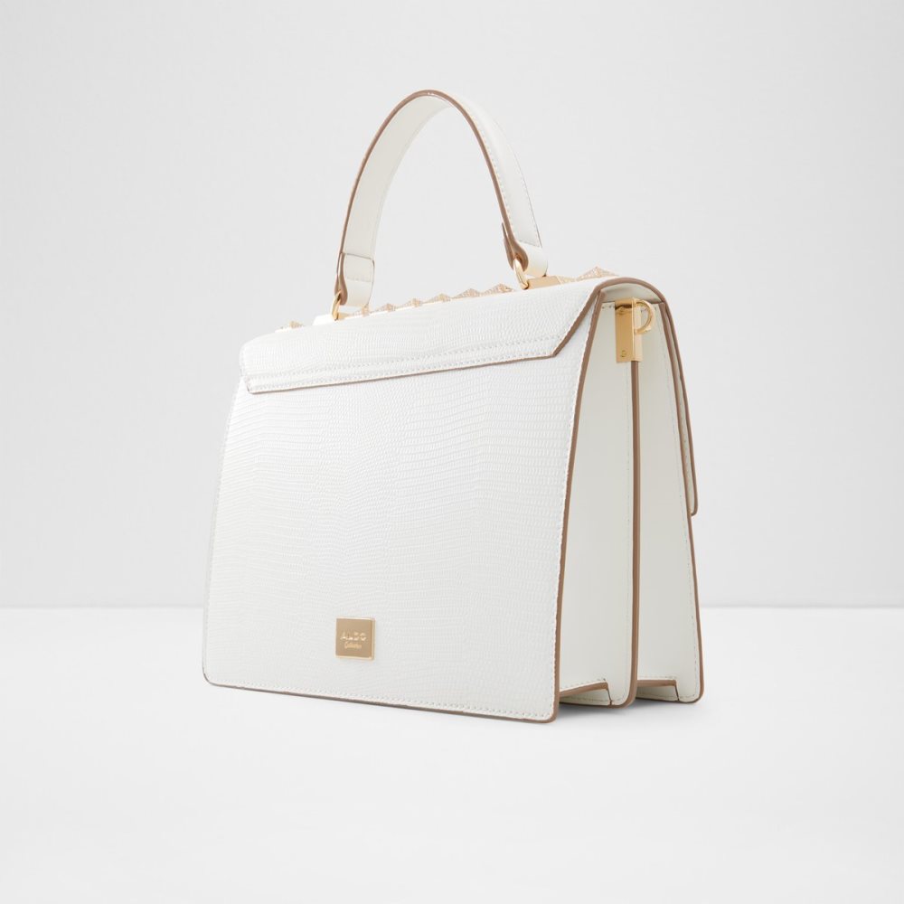 White Aldo Grandsnake Top Handle Clutch Bag | 28XTZDYGH