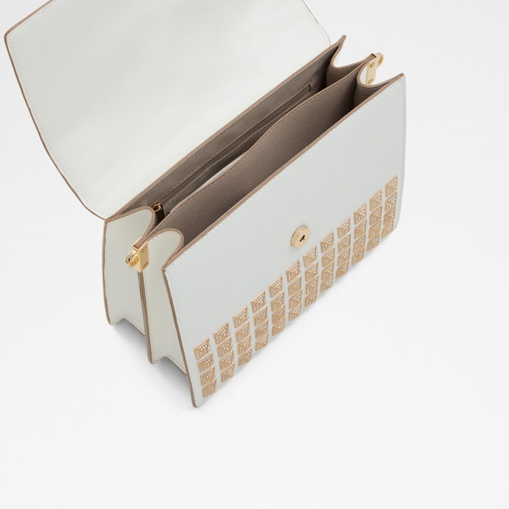 White Aldo Grandsnake Top Handle Clutch Bag | 28XTZDYGH