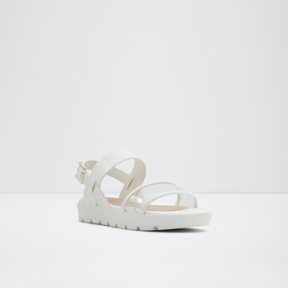 White Aldo Hailey Flat Sandal - Lug Sole Sandals | 70QFXEMSV