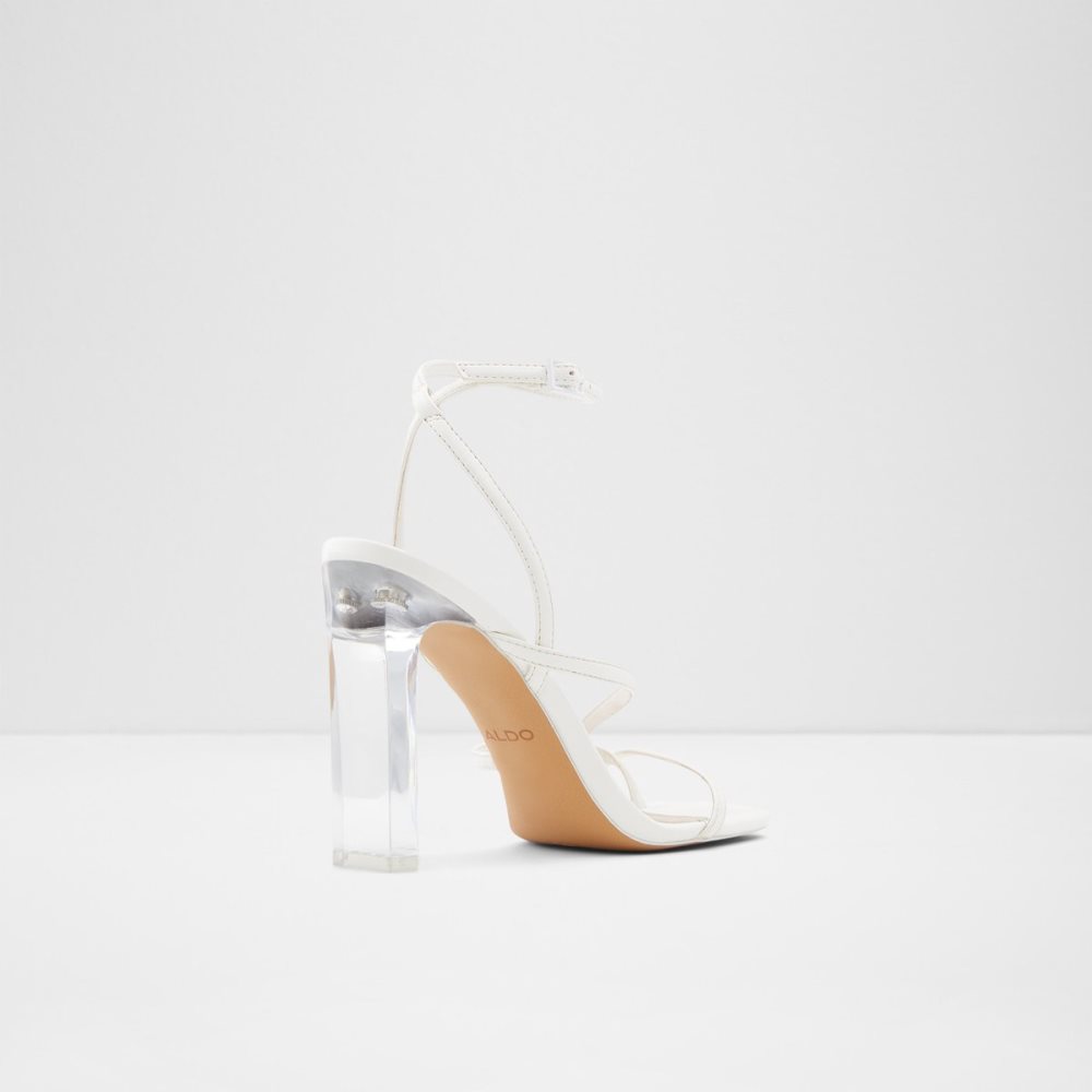 White Aldo Hainiel Strappy Heeled Sandal - Cup Sole Sandals | 41DICRVPX