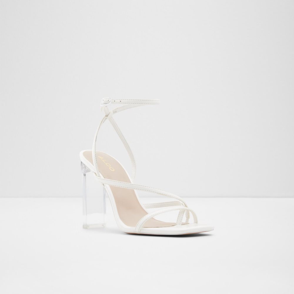 White Aldo Hainiel Strappy Heeled Sandal - Cup Sole Sandals | 41DICRVPX