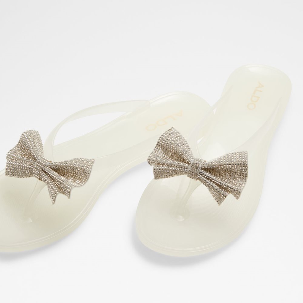 White Aldo Kahala Flat Sandal Sandals | 05ECSJFRG