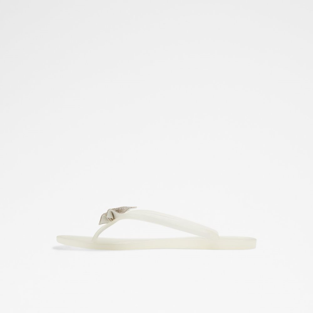 White Aldo Kahala Flat Sandal Sandals | 05ECSJFRG