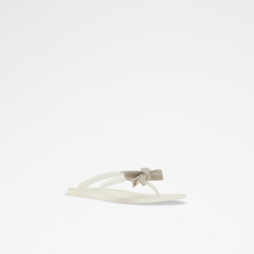 White Aldo Kahala Flat Sandal Sandals | 05ECSJFRG