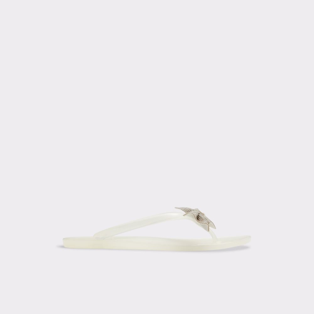 White Aldo Kahala Flat Sandal Sandals | 05ECSJFRG