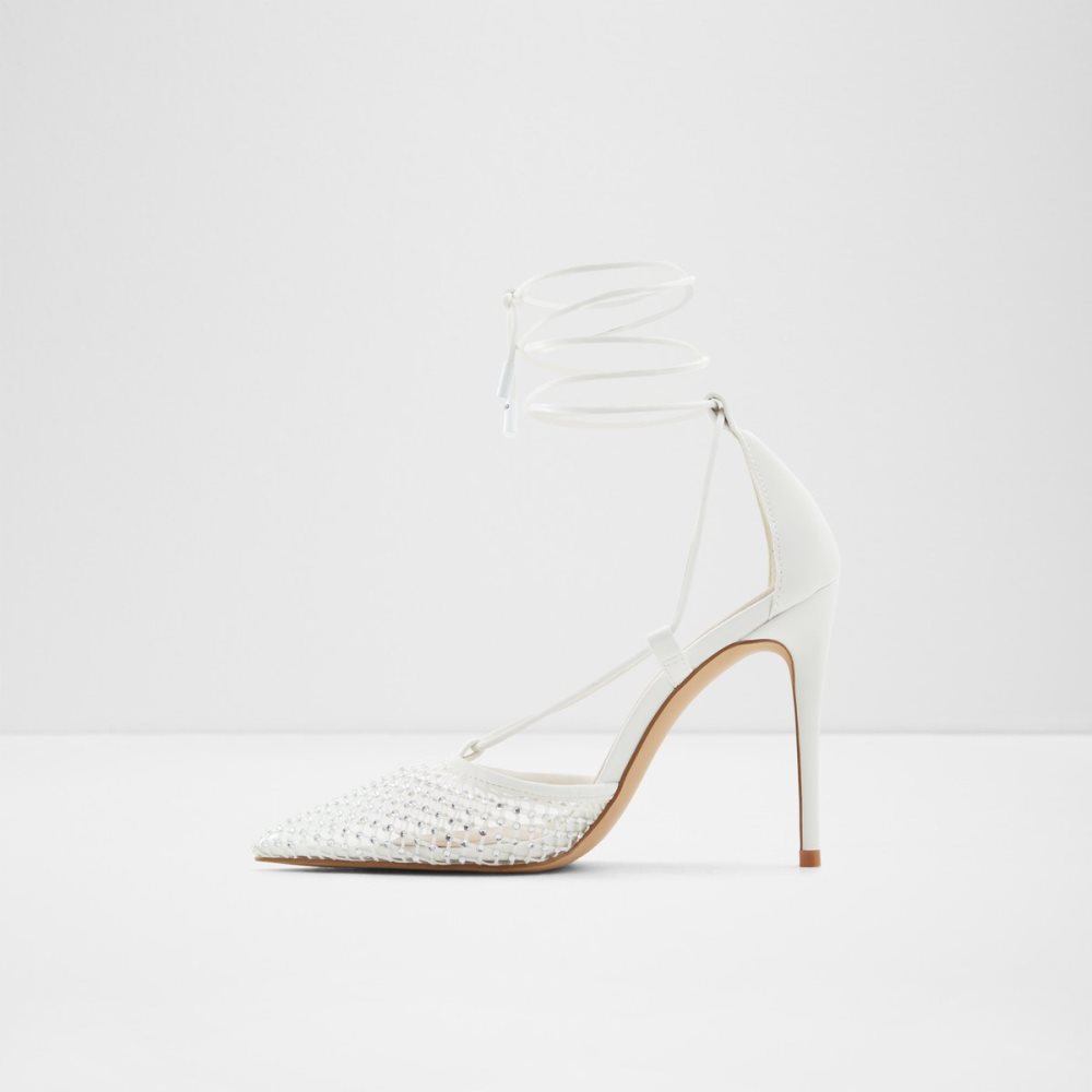 White Aldo Ladanten Strappy Heeled Heels | 68KXHDCIF