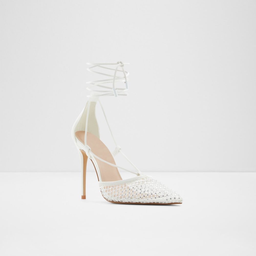 White Aldo Ladanten Strappy Heeled Heels | 68KXHDCIF