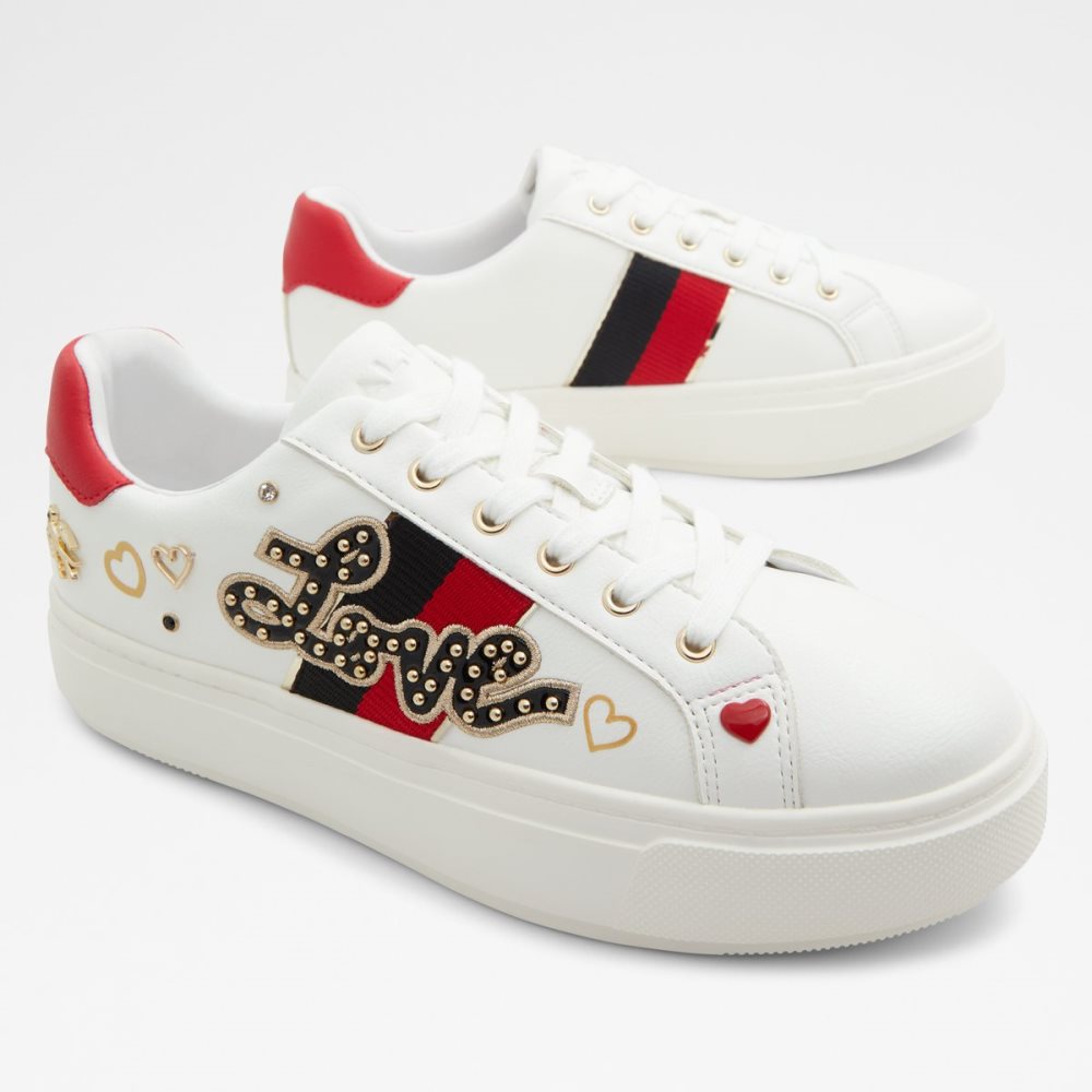 White Aldo Lovealways Low Top - Cup Sole Sneakers | 94AFVUIHO