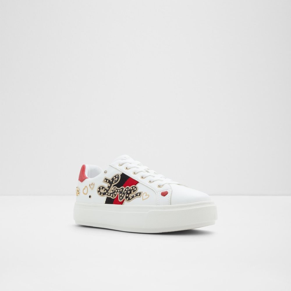 White Aldo Lovealways Low Top - Cup Sole Sneakers | 94AFVUIHO