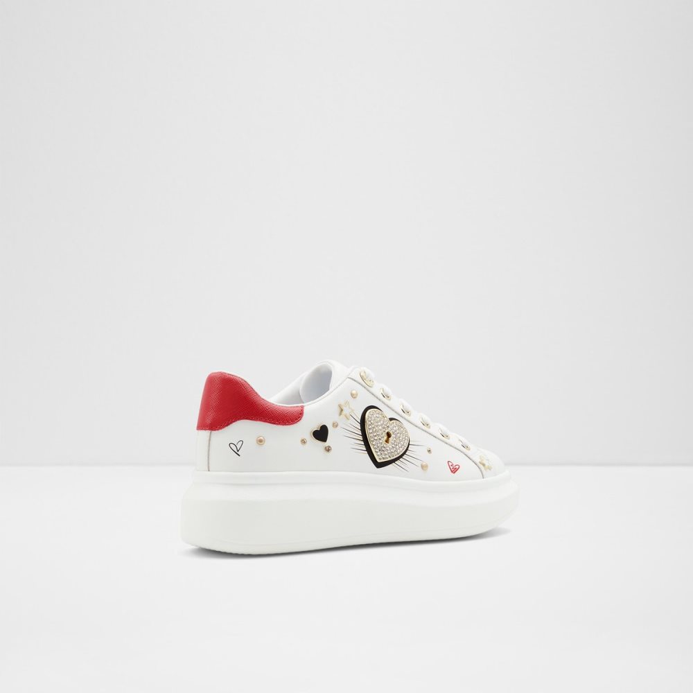 White Aldo Lovekey Low Top - Cup Sole Sneakers | 52WVDIEHB