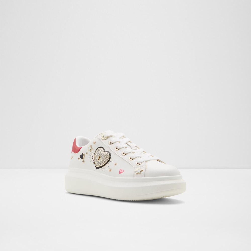 White Aldo Lovekey Low Top - Cup Sole Sneakers | 52WVDIEHB