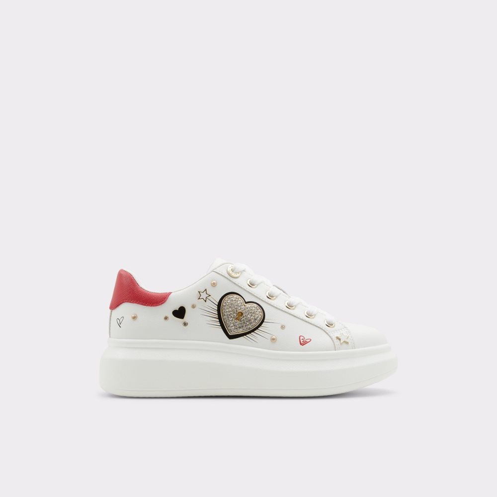 White Aldo Lovekey Low Top - Cup Sole Sneakers | 52WVDIEHB