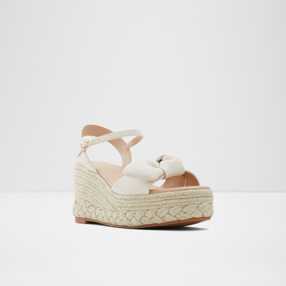 White Aldo Macrama Wedge Sandal - Wedge Sandals | 90EILWDAU