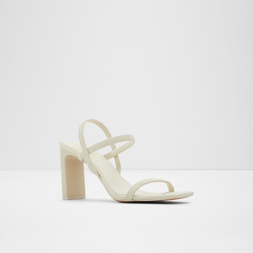 White Aldo Okurr Strappy Heeled Sandal Block Heels | 28RHOZPYS