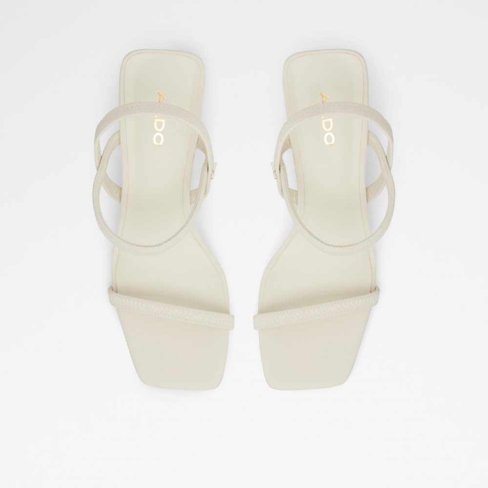 White Aldo Okurr Strappy Heeled Sandal Block Heels | 28RHOZPYS