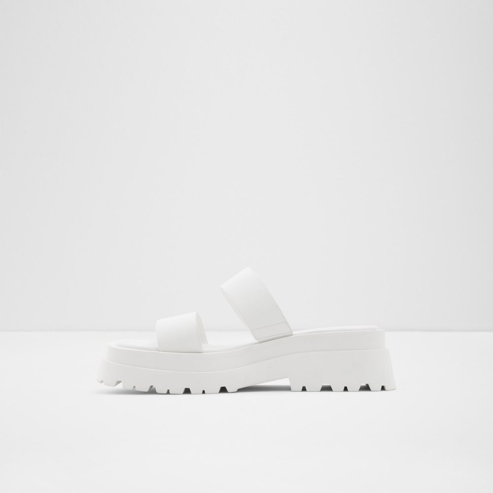 White Aldo Phelix Slide Sandal - Lug Sole Sandals | 73PMUHDJS