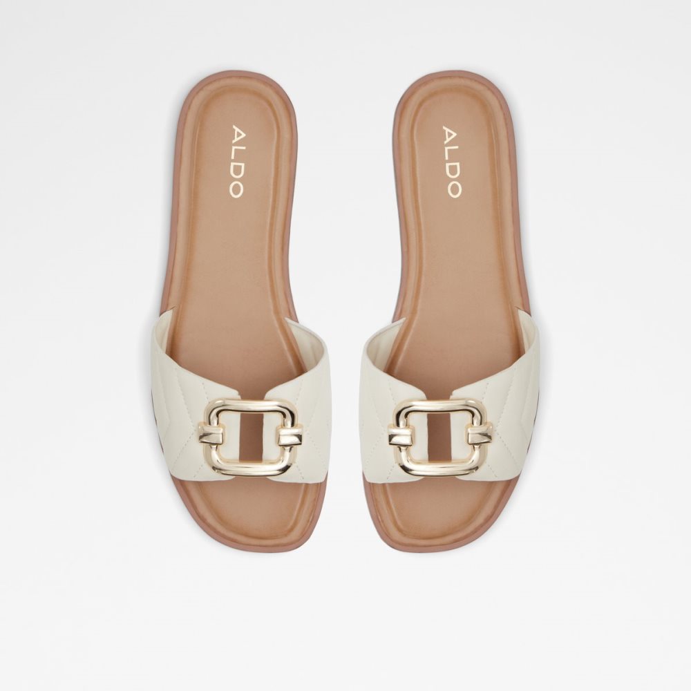 White Aldo Qelajar Slide Sandal Sandals | 49CUDYEWV