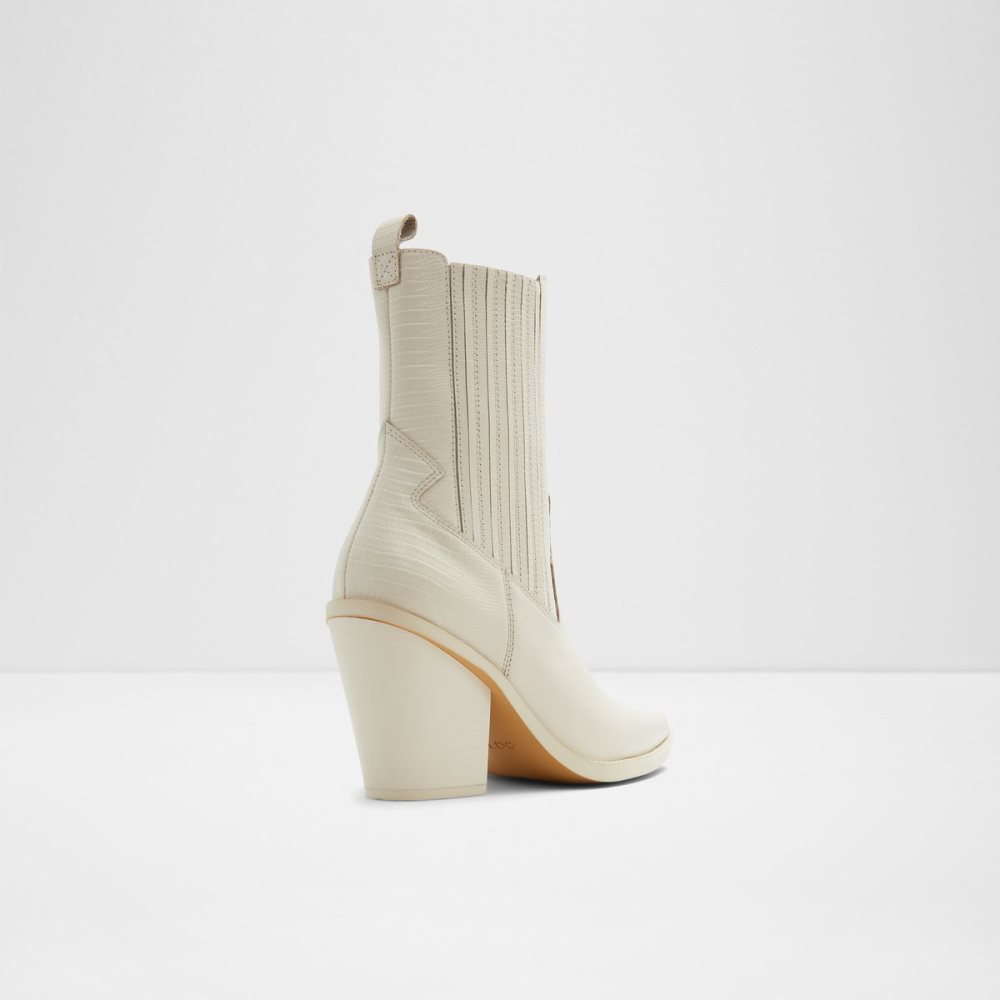 White Aldo Talladega Western Chelsea Boots | 65QXDMHIE