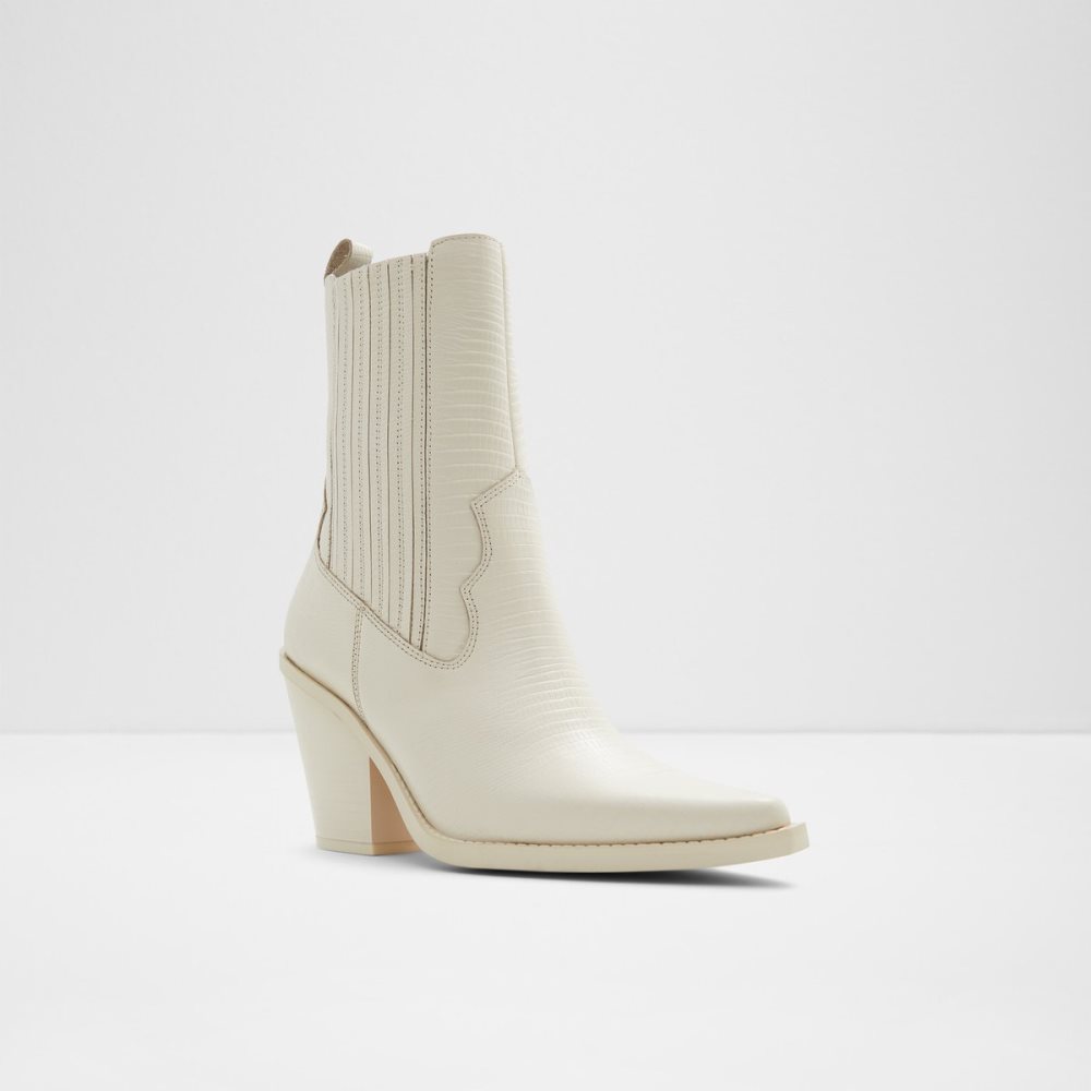 White Aldo Talladega Western Chelsea Boots | 65QXDMHIE