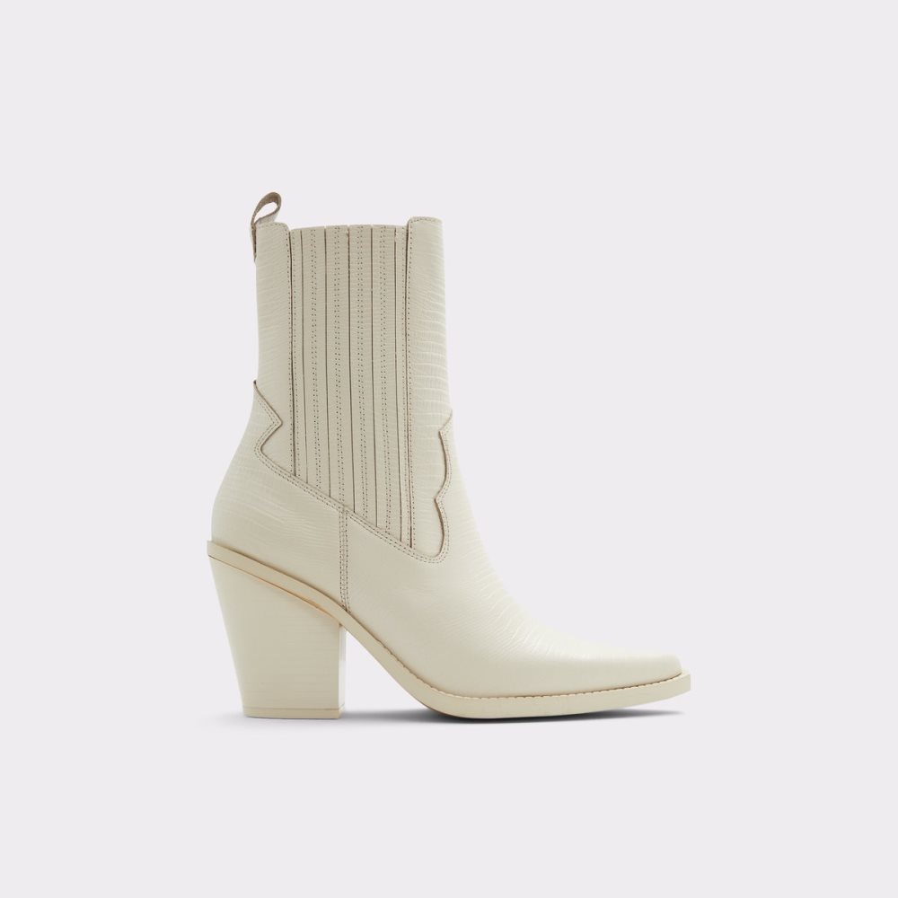 White Aldo Talladega Western Chelsea Boots | 65QXDMHIE