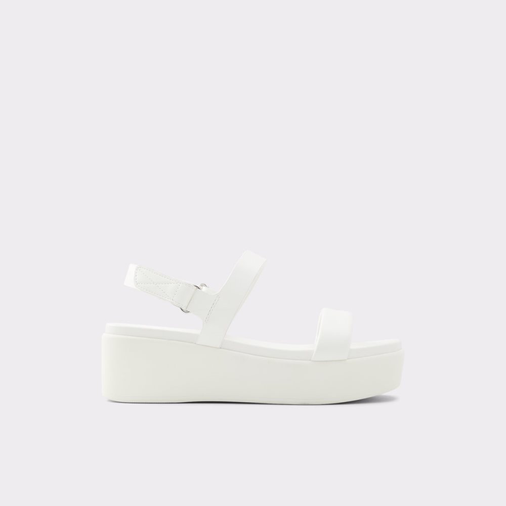 White Aldo Tisdal Strappy Wedge Sandal - Wedge Sandals | 67UOVXKPJ