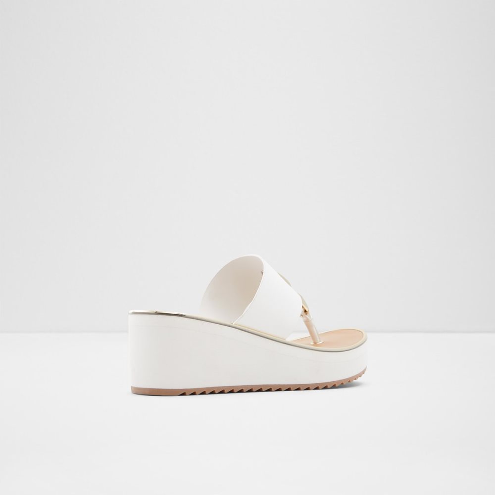 White Aldo Toea Thong Sandal - Wedge Sandals | 67ECVIHWZ