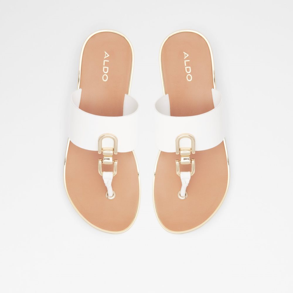 White Aldo Toea Thong Sandal - Wedge Sandals | 67ECVIHWZ