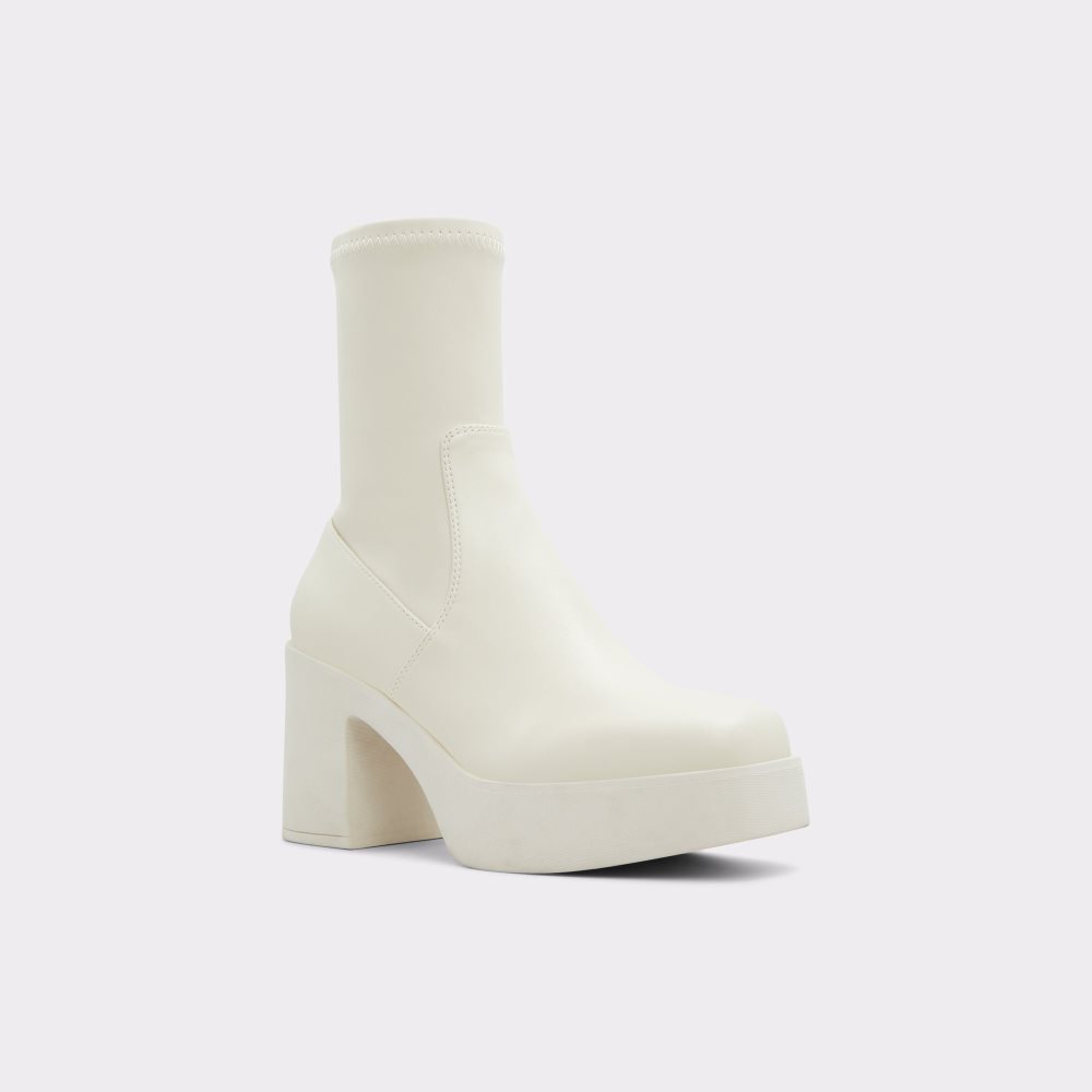 White Aldo Upstep Ankle Boots | 92PMUXRIQ