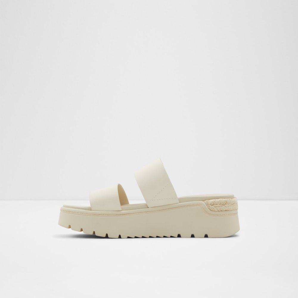 White Aldo Zendey Slide Sandal - Flatform Sandals | 73KINWAPR